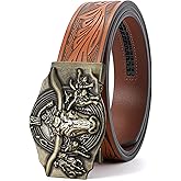 SANSTHS Ratchet Cowboy Belt, Western Ratchet Belts for Men Ratchet Western Belt with Automatic Cowboy Buckle