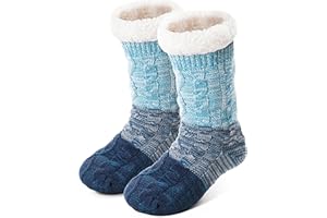 Anlisim Women Slipper Socks Non Slip Fuzzy Fluffy Thick Warm Cabin Cozy Comfy Soft Fleece Home Grips Socks