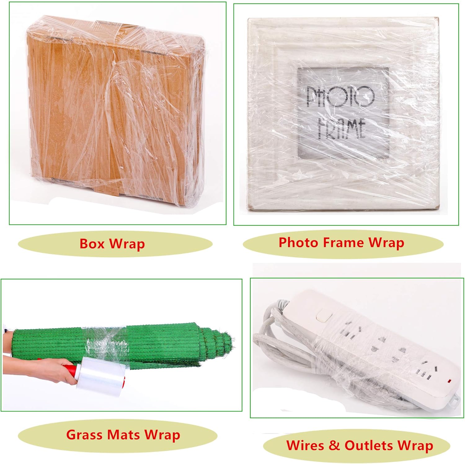 PROMORE Stretch Wrap Roll with Rolling Handle 2PACK 5" X 1000' 80Guage Heavy Duty Moving Supplies Industrial Plastic Wrap for Moving Packing Shrink Self-Adhering Cling Film : Office Products