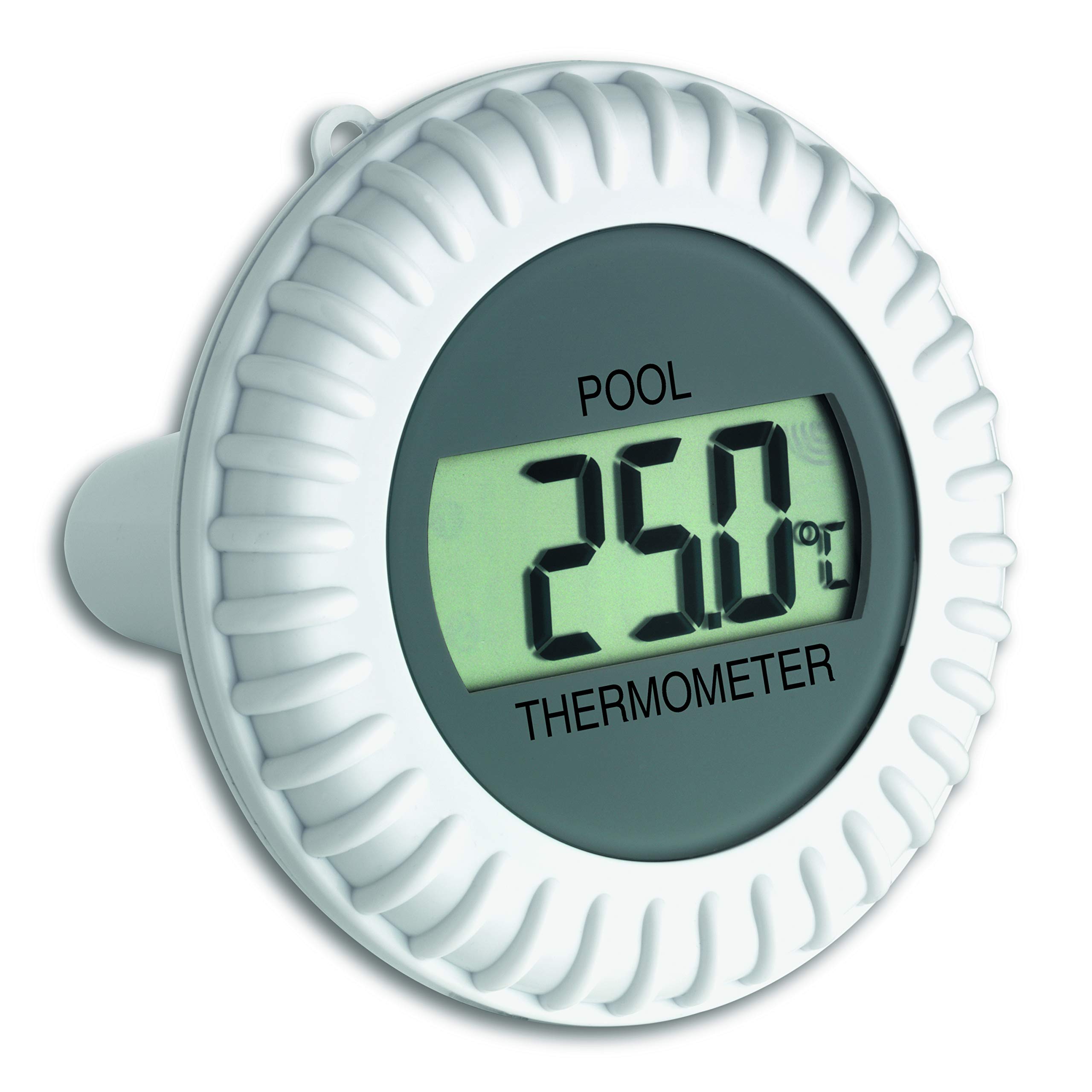 TFA Dostmann Poolsender with Display, 30.3199.IT, for TFA Funkstationen 30.3060 | 30.3039 | 30.3053, for Teiche Schwimmbäder and Pools, white/grey