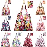 ATAMET 9 Pack Reusable Grocery Bags, Foldable Shopping Bags, Heavy Duty Nylon Bags, Waterproof Ripstop Fabric Tote Bags