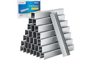 SITLDY 9/16 Inch Length Beveled Chiseled Pointed Heavy Duty T-50 304 Stainless Steel Staples 1176-Count, A11 20 Gauge for Pne
