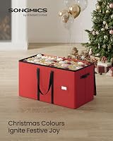 SONGMICS Christmas Decoration Storage Box 128 Slots 7.6 cm Red RFB039R01 view 2
