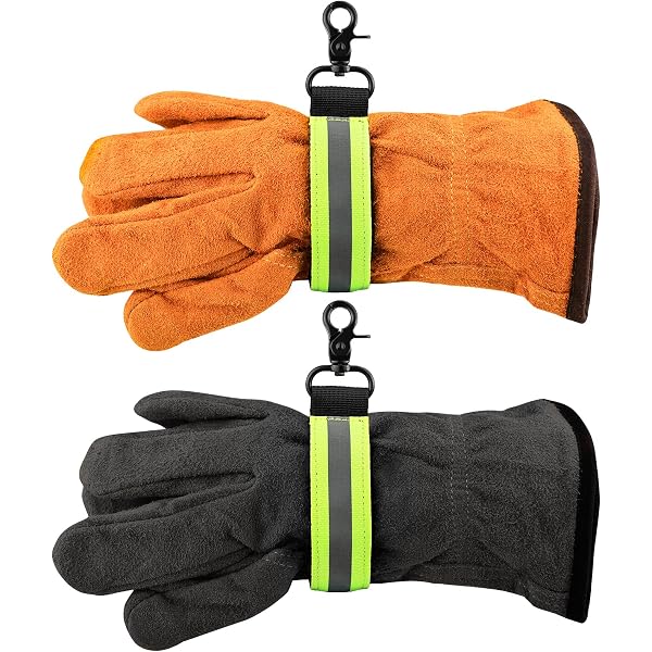 Oudain 4-Piece Firefighter Helmet & Glove Strap Set – Reflective & Glow In Dark Bands For Safety