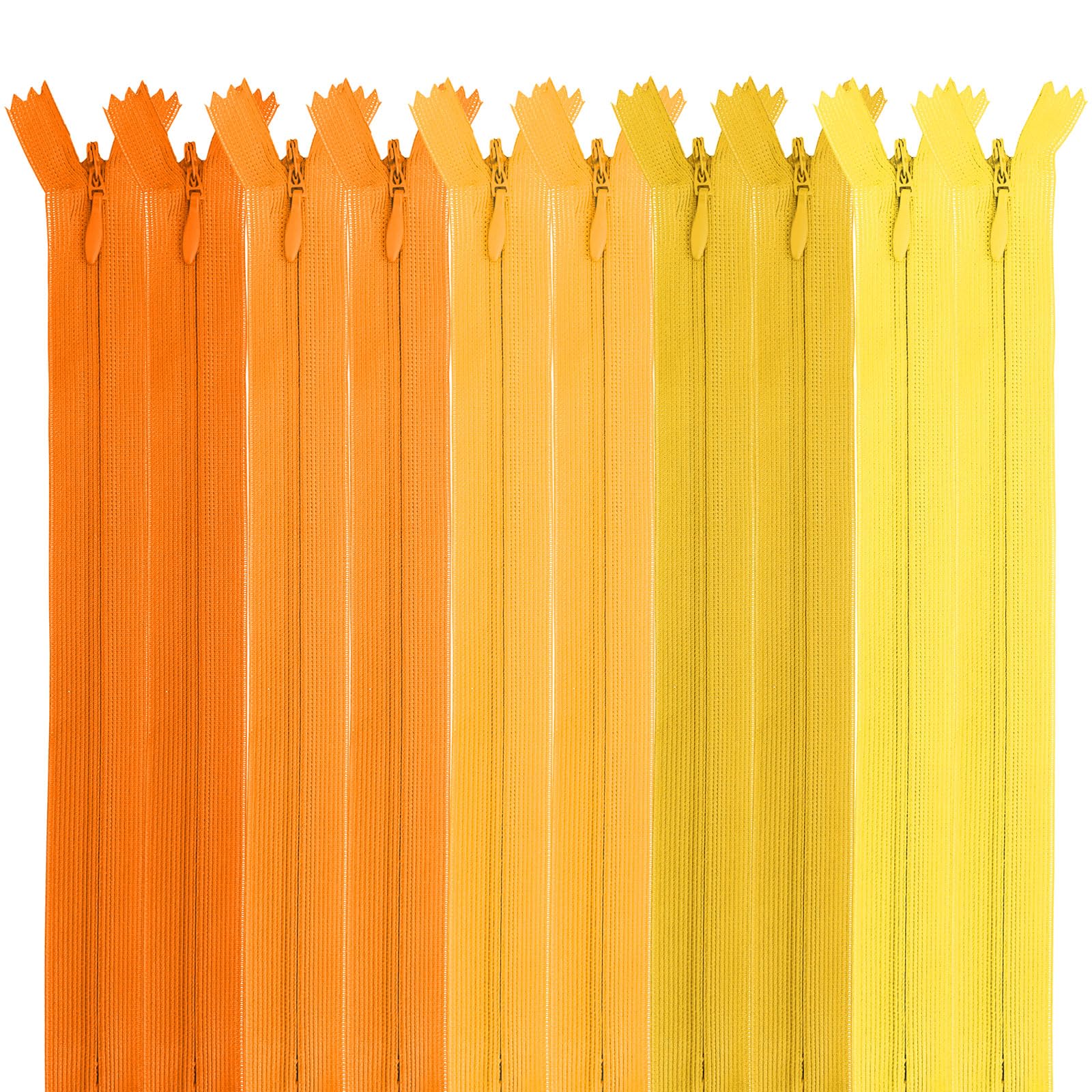 MARARDI [Pack 18] Invisible Zippers [Oranges] Nylon [18 Inches] for Sewing Tailor and Crafts Clothes Fabric Bags Cases for Sewing Machine Patchwork Cotton with Zipper Fastener Metal Closure