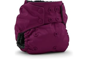 Kanga Care Rumparooz G3 OBV Cloth Diaper Reusable One Size Pocket Diaper with Patented Inner Double Gusset 2 pcs Bamboo Rayon Insert Soaker | Boysenberry (6-55+ lbs)