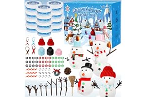 GIFTPEAK 12 Pack DIY Snowman Kit Toys for Kids,Christmas Craft Xmas Gift Toy for Girl,Boy,Build a Snowman Kit Indoor Decorations,Creative Kids Air Dry Modeling Clay,Christmas Gift Stocking Stuffers for Toddler