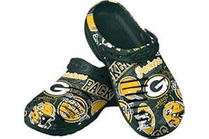 FOCO Men's NFL Team Logo Historic Print Garden Water Sandals Shoes Slipper Clogs with Strap