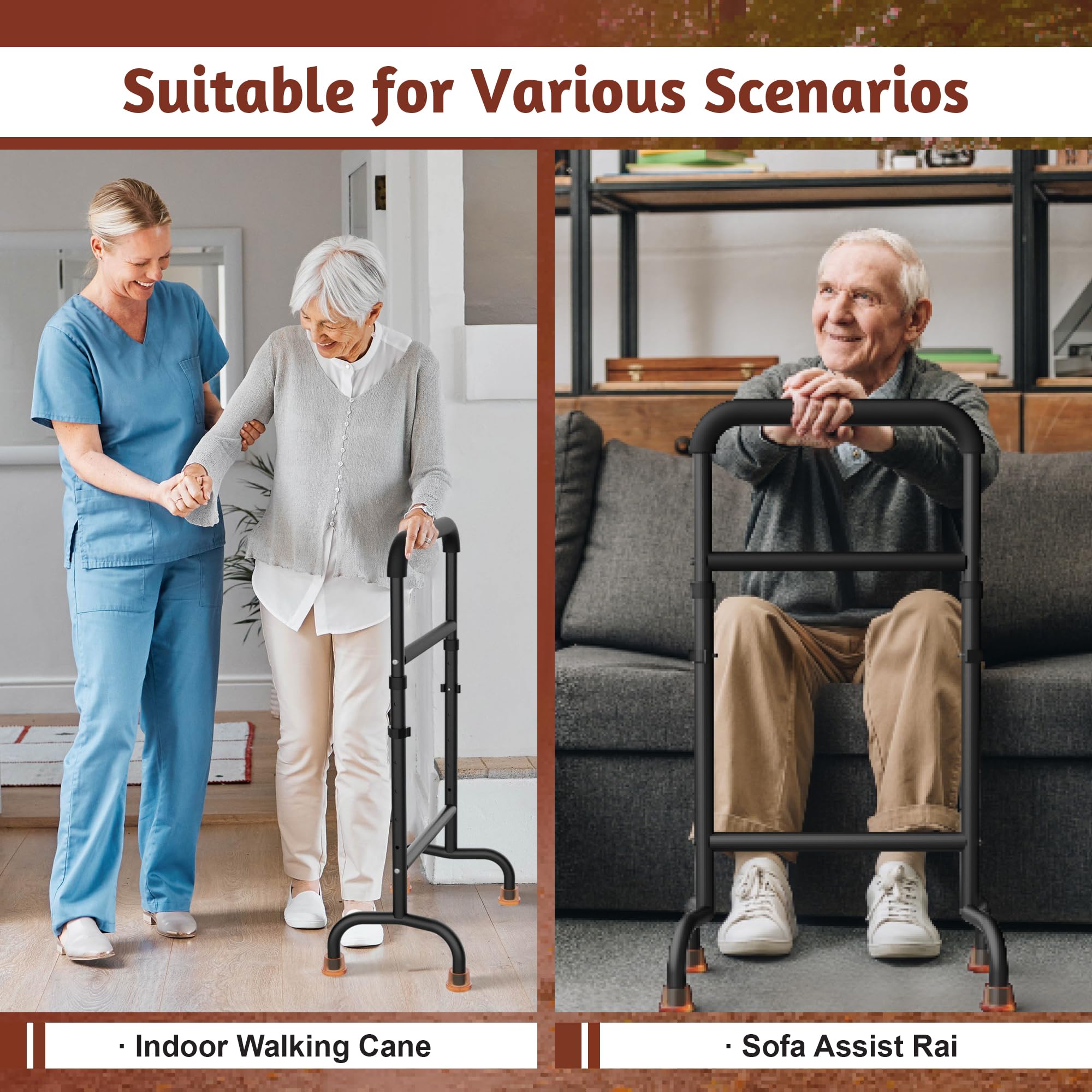 Stand Assist for Chair & Couch - Height Adjustable Mobility Aid for Seniors, Lightweight Aluminum Frame with 450lb Capacity