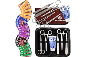 MATRIX WIZARD Suture Threads with Needle - 37PK Mixed Dissolvable and Non-Dissolvable Threads and Tool Kit: Camping Survival Military Tactical Drill, Clinic Rotation Suturing (Practice and Training Use)