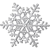 EleQueen Women's Clear Austrian Crystal Winter Snowflake Brooch Pin Silver-tone