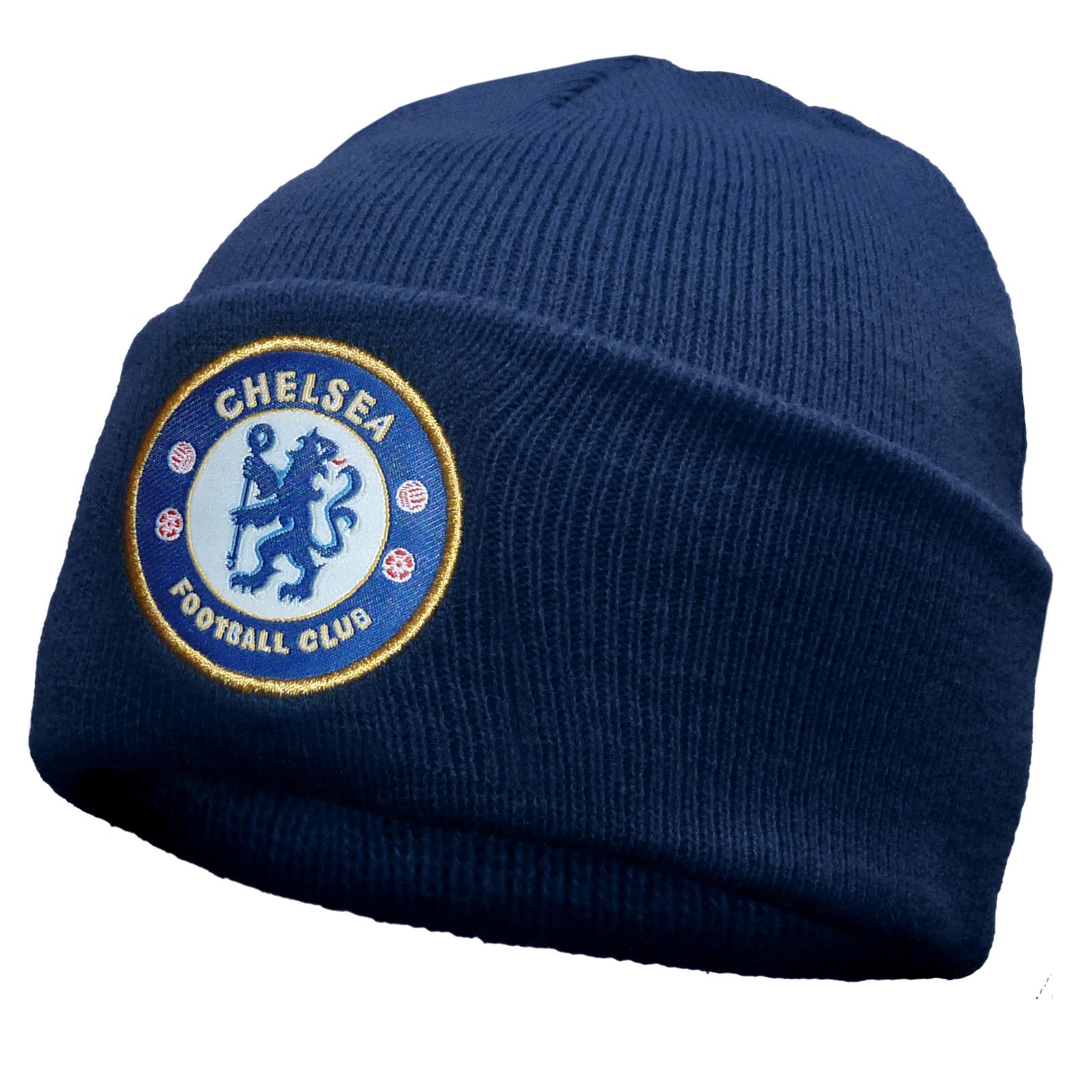 Chelsea FC Official Football Gift Knitted Bronx Beanie Hat Navy Blue