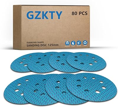 GZKTY 80pcs 125mm Sanding Discs 8-Hole Hook & Loop Grit 60-400 5in