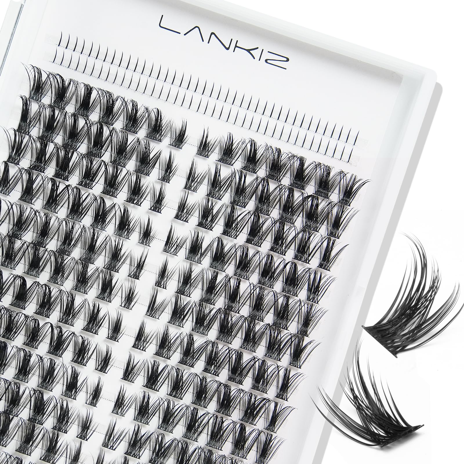 LANKIZ Manga Lashes Natural Look Lash Clusters Anime Lashes False Eyelashes Individual Lashes Extensions Korean Makeup Asian Fake Eyelashes Mink Wispy Fluffy Cluster Lashes — image 1