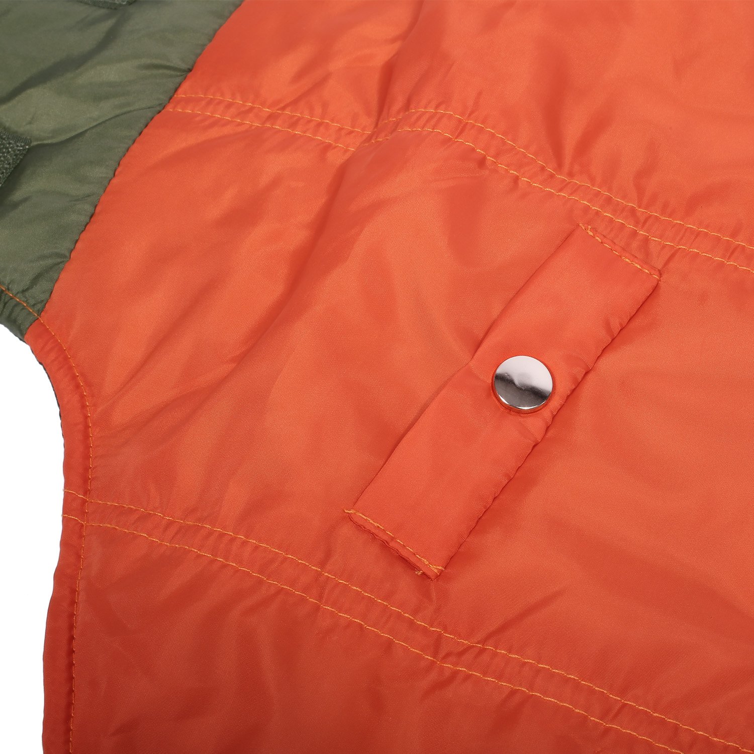 Pecute Dog Vest Color Blocking Winter Warm Pet Apparel with Strap Closure Orange X-Small