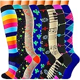 bropite Compression Socks for Women & Men 8 Pairs Circulation-Compression Socks 20-30 mmhg-Best for Running,Nurse,Travel,Yoga