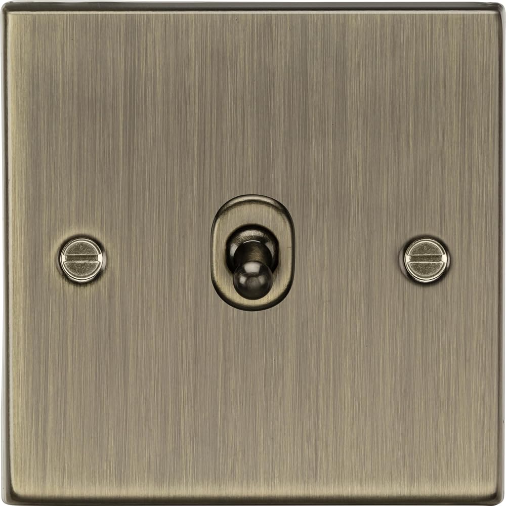 Knightsbridge 10AX 1G 2 Way Toggle Switch Square Edge Antique Brass