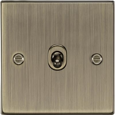 Knightsbridge 10AX 1G 2 Way Toggle Switch Square Edge Antique Brass