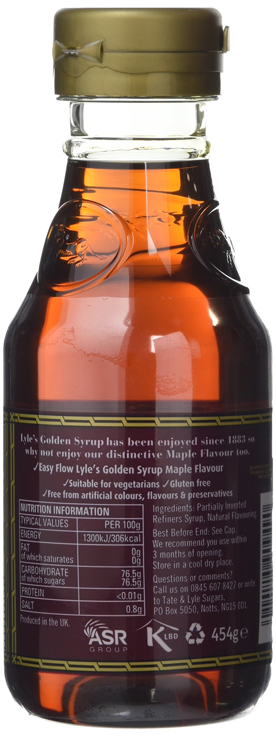 Lyle's Maple Flavour Golden Syrup Pouring Bottle 454 g (Pack of 3