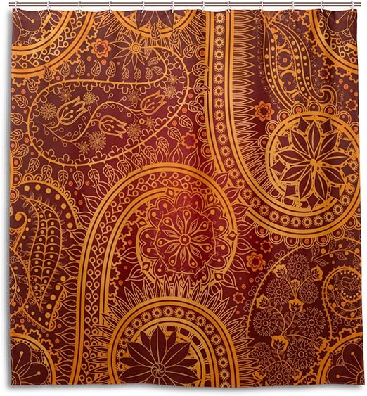 Amazon Com Ye Store Lotus And Paisley Shower Curtain Thicken