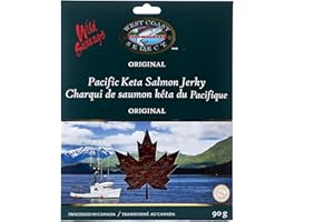 Wild Canadian Pacific Smoked Salmon Jerky – Natural, High-Protein Healthy Snack | Omega-3 Rich, Shelf-Stable, Gluten Free, Ke