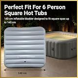 SHATCHI 6 Person Square Inflatable Spa Cover 140 x 140 cm 145 cm Tubs view 3