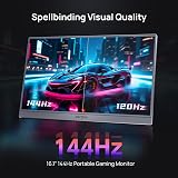 ARZOPA 16.1 Inch 144Hz Portable Monitor 106% sRGB FHD HDR Grey Z1FC view 2