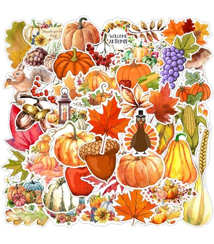 Automne récolte autocollant rouleau 1000 pièces automne thème autocollants avec