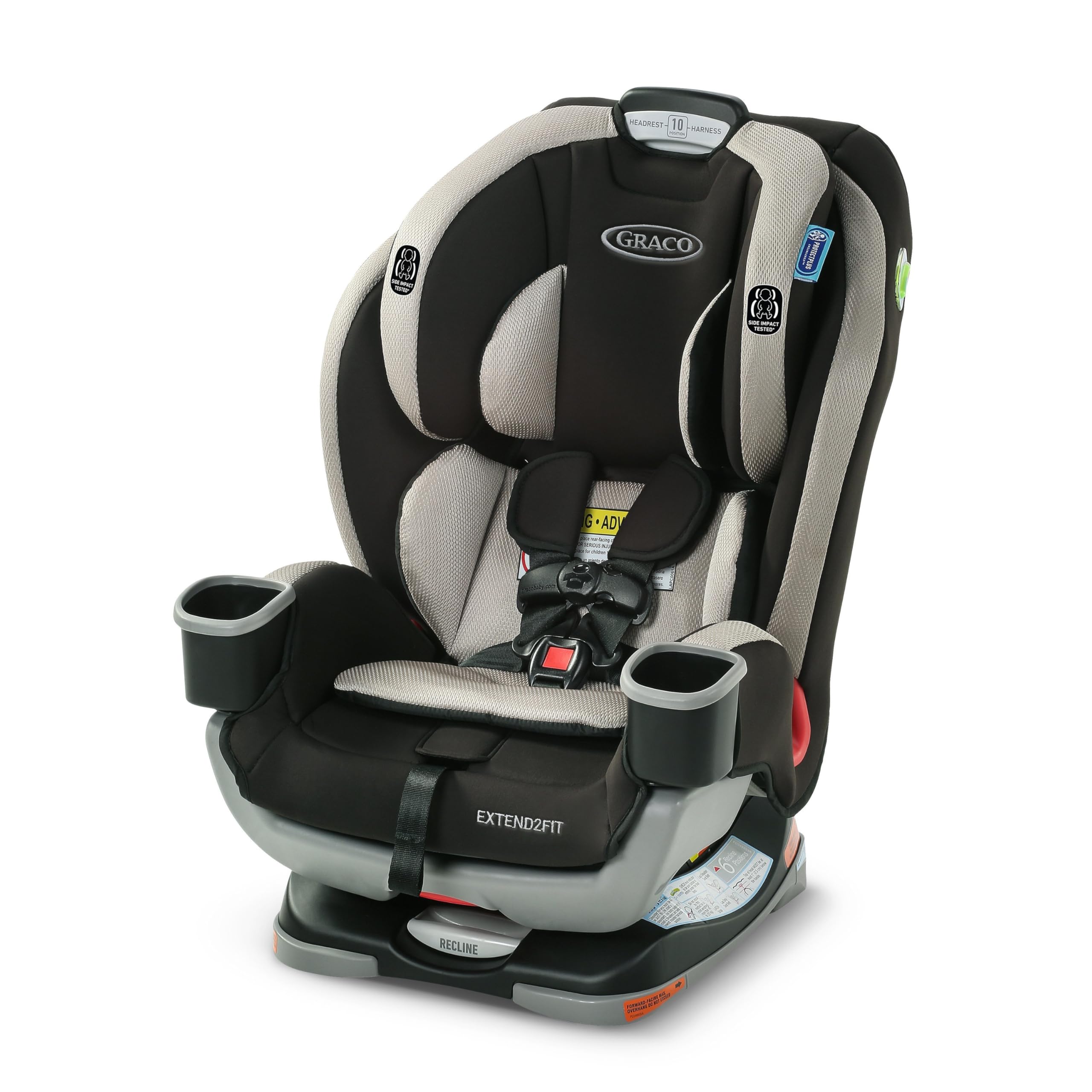 Graco® Extend2Fit Asiento para automóvil 3 en 1 Asiento elevador para automóvil convertible gris