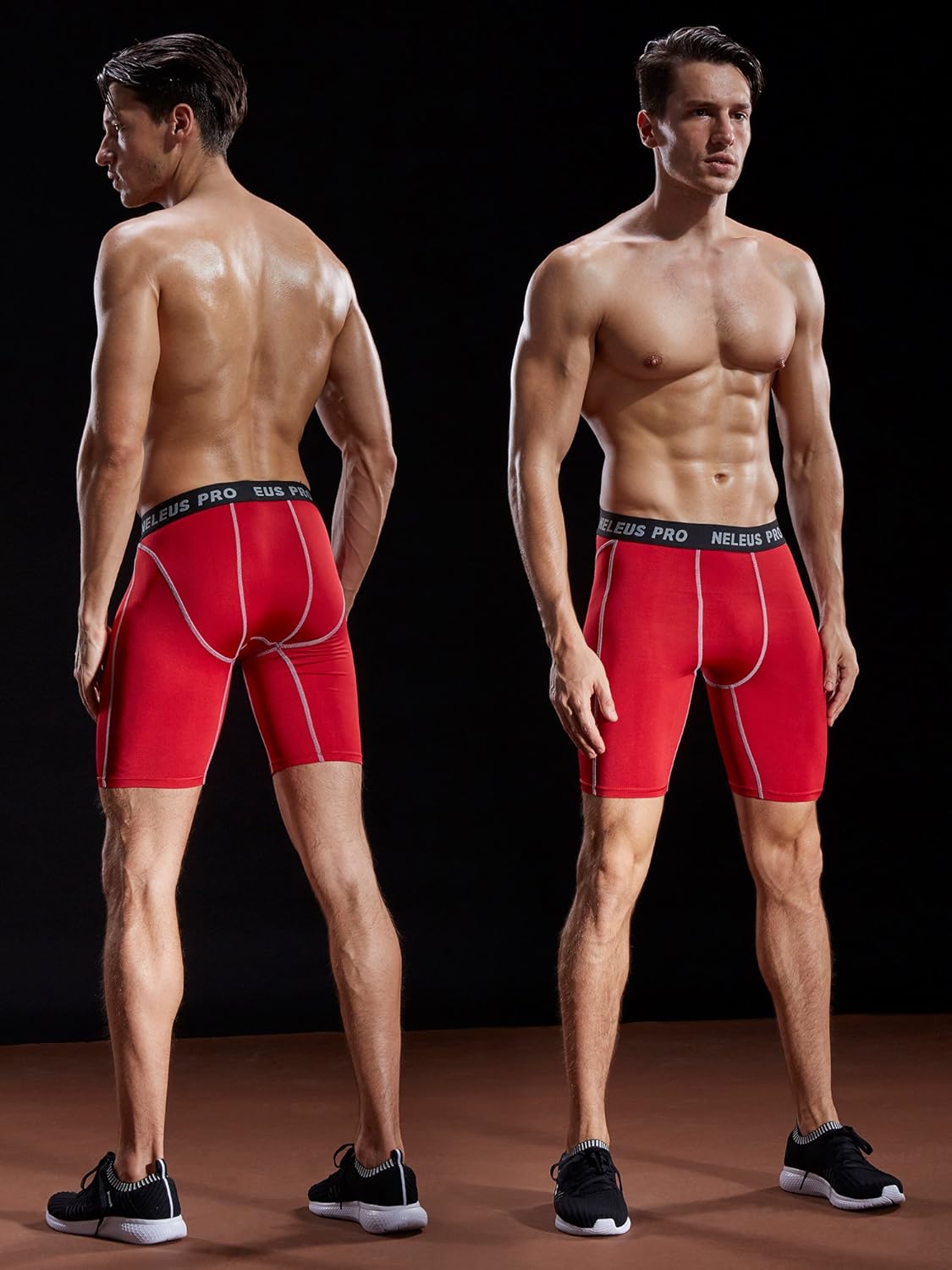 Neleus Men's 3 Pack Compression Short: Clothing