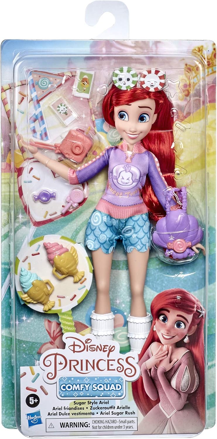 Disney Princess Comfy Squad Sugar Style Ariel Fashion Doll with Outfit and Sugar Rush-Inspired Accessories - Image 3