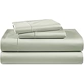 100% Egyptian Cotton Queen Bed Sheet Set – 4 Piece Queen Sheets Set, Breathable & Fade Resistant, Silky Sateen Weave for Winter Comfort, Ultra-Soft Hotel Luxury Bedding with 15" Deep Pocket - Mineral