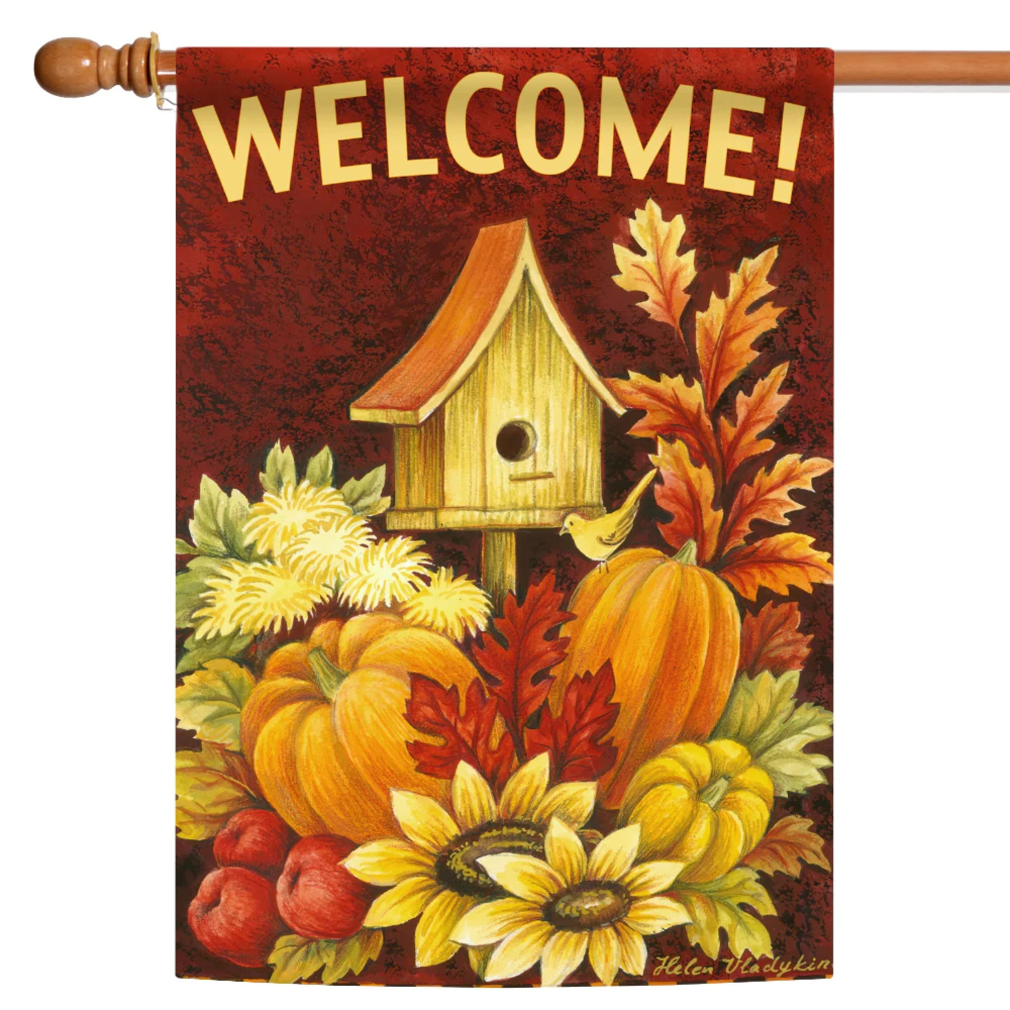 Toland Home Garden Fall Birdhouse Double Sided House Flag (28" x 40")