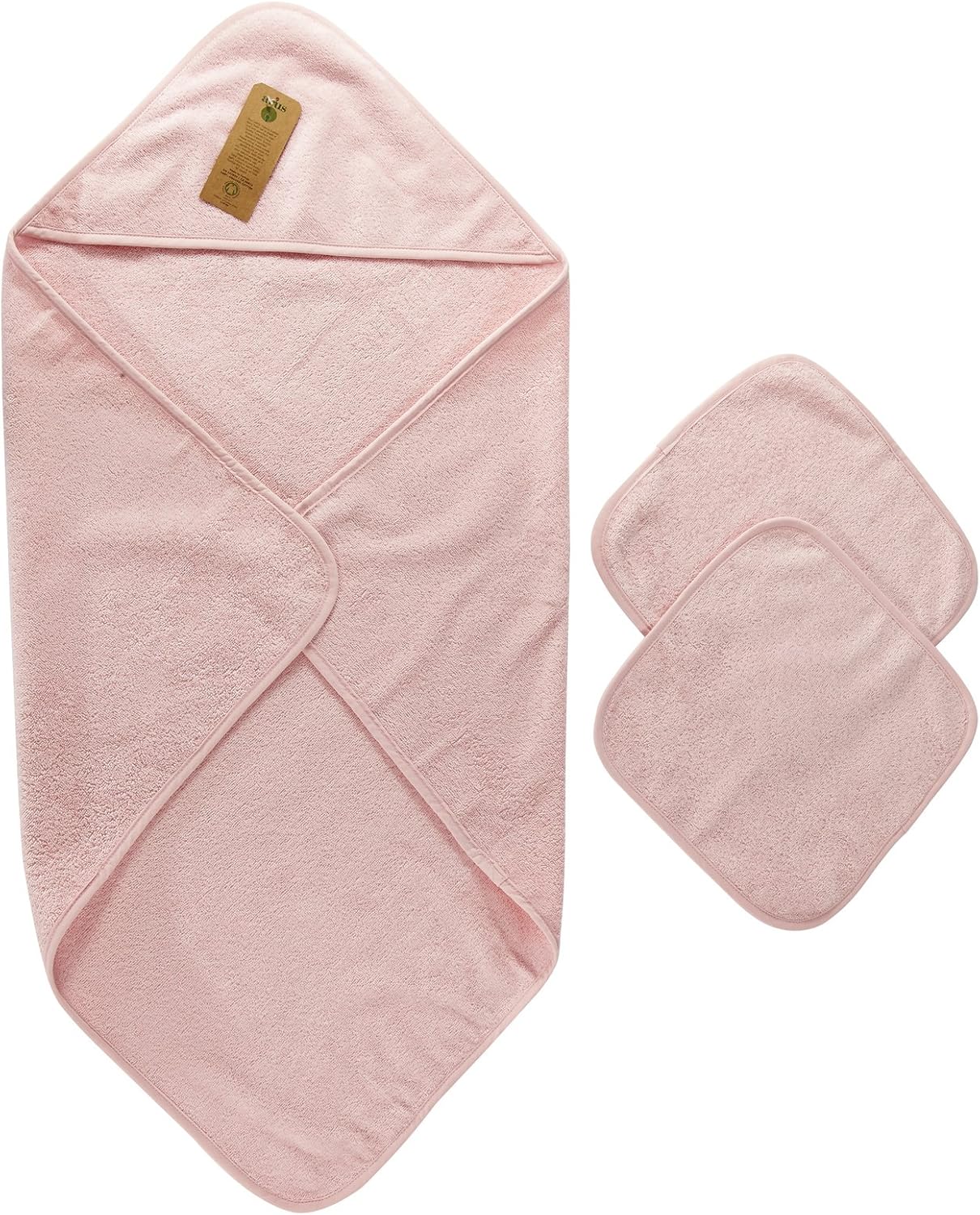 Serviette De Bain à Capuche Bébé Arus - 100% Coton Bio GOTS, Avec 2 Gants De Toilette