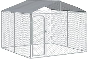 PawHut Outdoor Dog Kennel with Roof, Dog Run with Waterproof & UV-Resistant Cover, Secure Lock, for Backyard & Patio, 9.8' x 