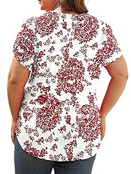 Plus Size V Neck Tops for Women Going Out Petal