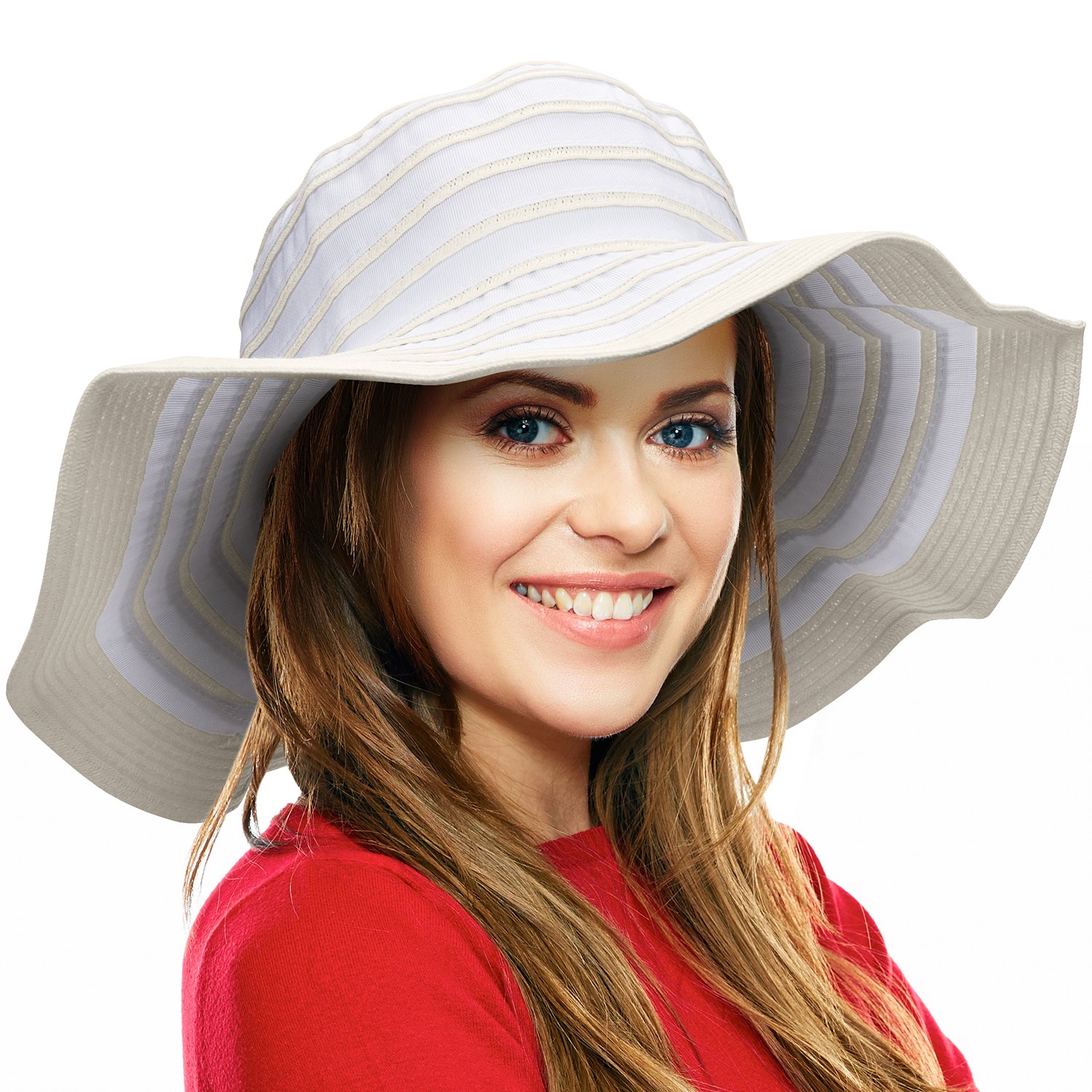 Solaris Floppy Sun Bucket Hats w/Wide Brim Straw Edge Summer UV Protection Foldable Gardening Hiking Beach Cap For Women