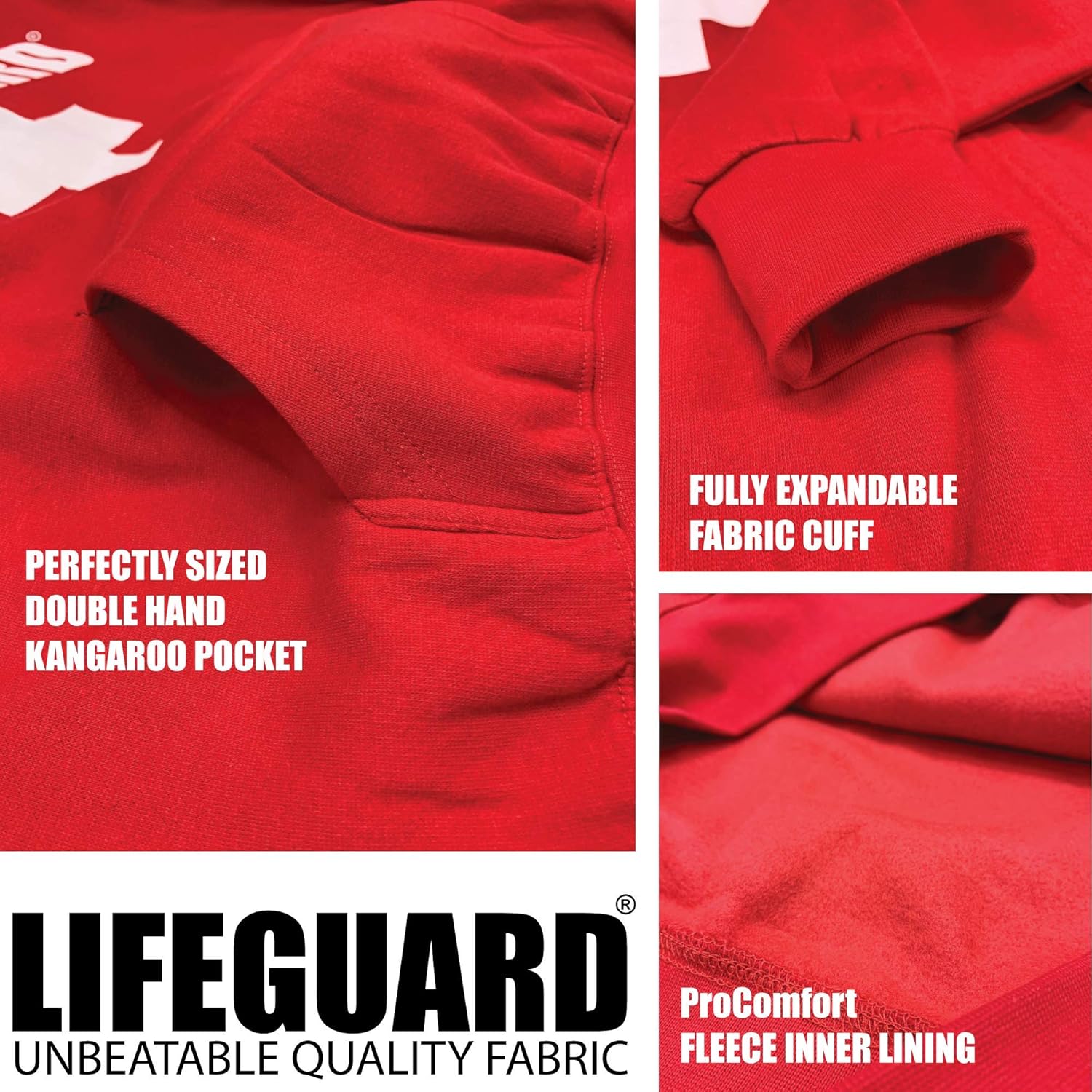 LIFEGUARD Officially Licensed First Quality Pullover Hoodie Sweatshirt Apparel Unisex for Men Women: Clothing