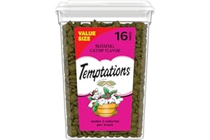 Temptations Classic Crunchy and Soft Cat Treats Blissful Catnip Flavor, 16 oz. Tub