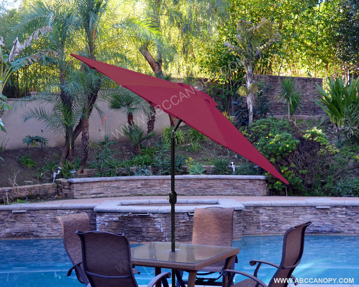 Garden Furniture Accessories Garden Outdoors Burgundy Cover Only Abccanopy Parasol Garden Patio Umbrella Replacement Sunshade Market Umbrella Canopy For 2 7m 8 Ribs Kubicolab It