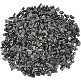 SUNYIK Black Tourmaline Tumbled Chips Stone Crushed Crystal Quartz Pieces Irregular Shaped Stones 1pound(about 460 gram)