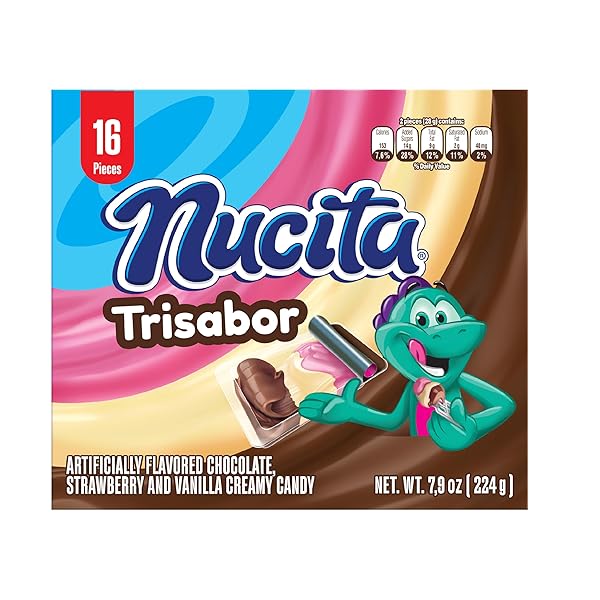NUCITA TRISABOR, CREAMY CHOCOLATE, VANILLA & STRAWBERRY CANDY, 7.9 OZ (PACK OF 1)