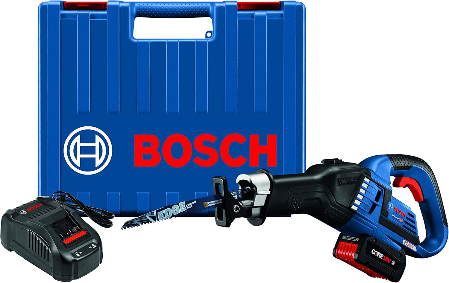 Bosch GSA18V-125K14 18V EC Brushless 1-1/4 In.-Stroke Multi-Grip Reciprocating Saw Kit with CORE18V 6.3 Ah Battery