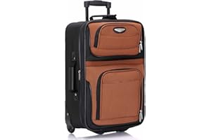 Travel Select Amsterdam 21-Inch Softside Expandable Carry-On Luggage, Lightweight 2-Wheel Upright, Expandable, TSA Lock, Orange