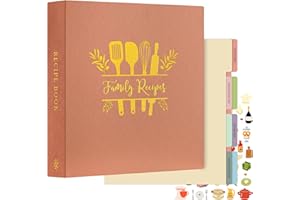 Lanpn Recipe Binder 8.5x11 3 Ring Kit, Waterproof Recipe Book to Write in Your Own Recipes, Blank Organizer Recipe Binder wit