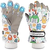 OMECHY Kids Ski Snow Gloves Waterproof Winter Cold Weather Windproof Warm Snowboard Sport Mittens for Boys Girls