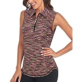Viracy Womens Sleeveless Golf Polo Shirts Zip Up Sun Protection Work Out Tank Tops Lightweight Fast Dry for Tennis, Casual