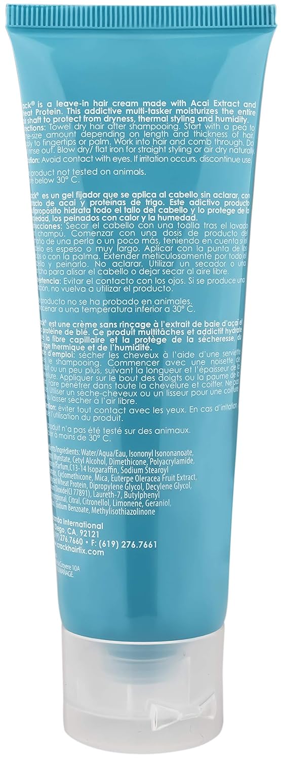CRACK HAIR FIX Styling Creme - Multi-Tasking, Anti-Frizz, Leave-In Styling Aid With Protection from Humidity, Chlorine, Heat Treatments & Sun ( 2.5 Oz / 75 Milliliter ): Beauty