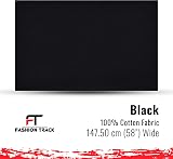 FT Fashion Track 100% Cotton Fabric Metre 58in Wide Black 60sq view 2