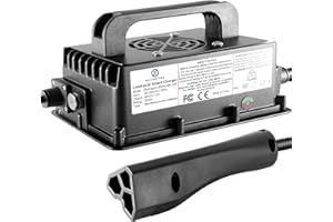 Eliumsync 800W Lead Acid Battery Charger 48 Volt 15 AMP 3-Pin Triangular Plug EZGO RXV & TXT Golf Carts